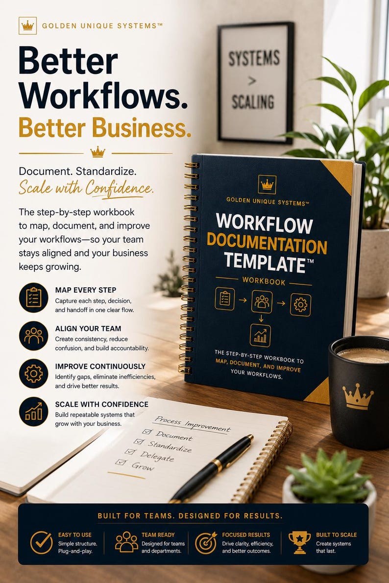 Workflow Documentation Template | Process Documentation Template | Workflow Mapping System | Business Process Template image 8