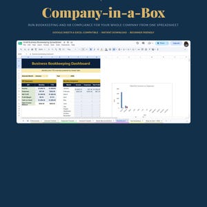 Bedrijfspakket in een doos | Boekhouding, facturering, voorraadbeheer, CRM + HR-compliance bundel | Excel & Sheets