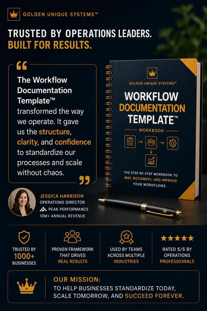 Workflow Documentation Template | Process Documentation Template | Workflow Mapping System | Business Process Template image 6