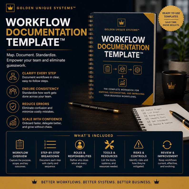 Workflow Documentation Template | Process Documentation Template | Workflow Mapping System | Business Process Template image 11