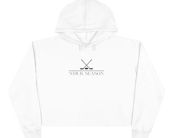 -Stick Saison Crop Hoodie | Hockeyschläger Minimalistisches Textdesign