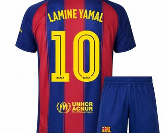 Kids Barce Yamal Kit with Shorts / Blue & Red Classic Kit