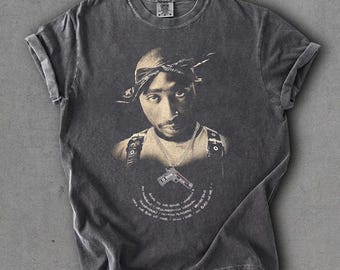 Comfort Colors Vintage 90s Tupac Shakur 2pac Big Face Hip Hop Rap T Shirt, Music Lover Shirt, Fan Gifts