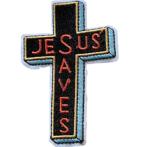 Jesus Saves Cross Patch