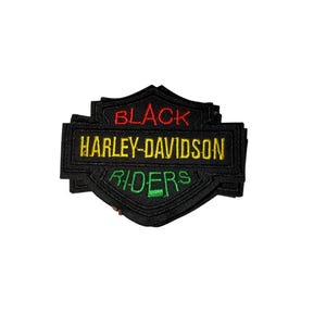 Svart Harley Riders Broderad Tygmärke