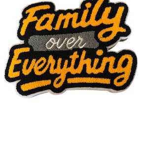 Family Over Everything Patch Chenille Patch: Inspirational Iron-On for Jackets, Bags, Hats