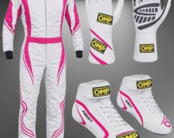 Nieuw 2026 go-kart racepak kinderen/volwassenen compleet kartpakket niveau 2 schoenen/handschoenen met bivakmuts kartingoutfit kinderen en volwassenen | Complete set