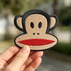 Monkey Face Embroidered Patch,  Iron On Applique, Cartoon Animal Sew On Badge, Backpack Jacket Hat Decor, DIY Gift