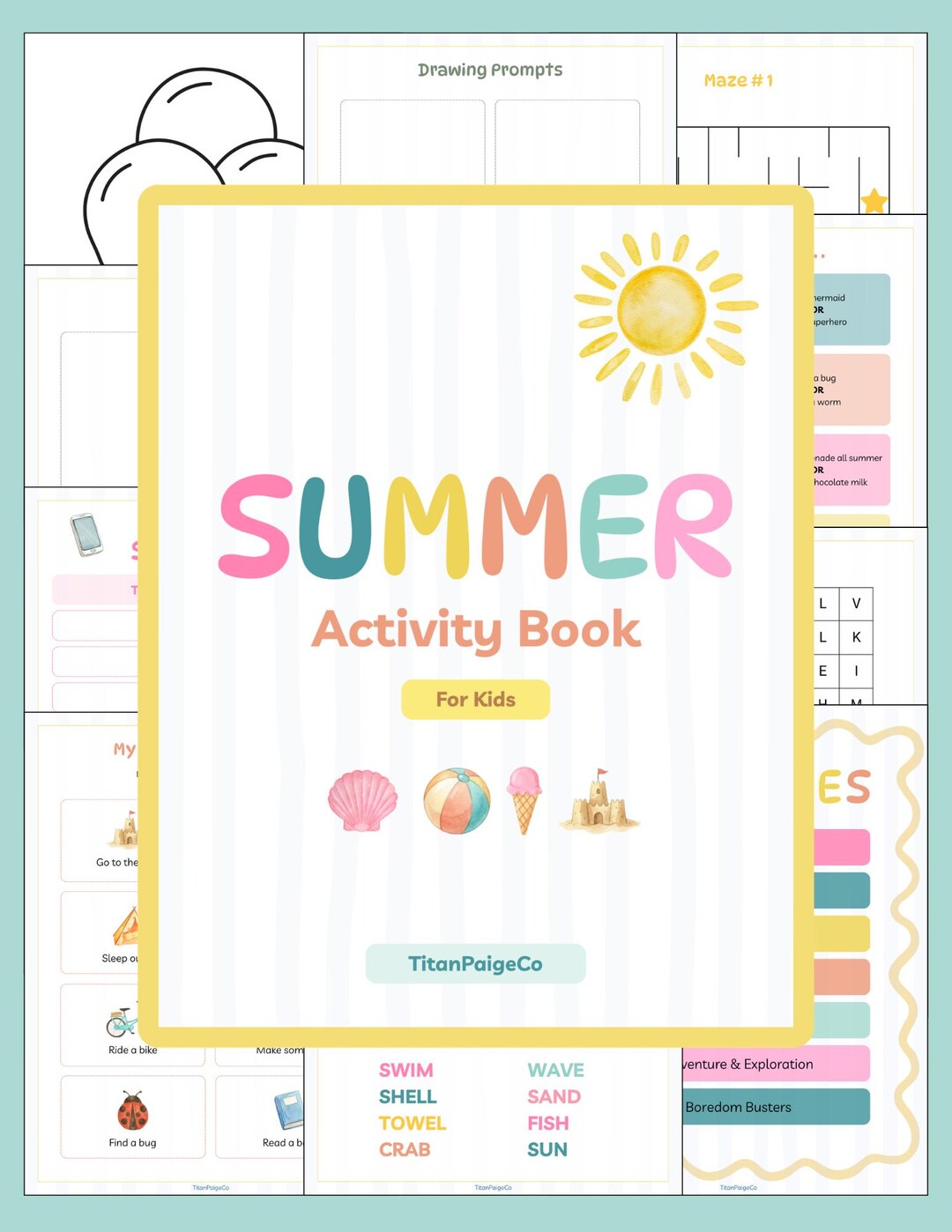 Summer Activity Book for Kids | Printable Summer Activities, Games ...