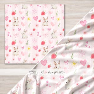 Padrão sem costura vintage em aquarela de coelho, papel digital clássico de coelho de conto de fadas, design de tecido floral antigo para quarto de bebê, uso comercial JPG