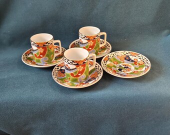 Andrea by Sadek Imari Porcelain Demitasse Espresso Cups & Saucers