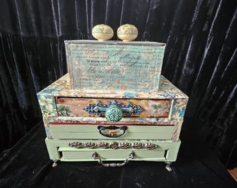 Upcycled Altered Cigar Boxes into Unique Jewelry Chest