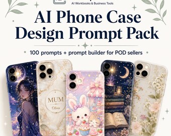 AI Phone Case Design Prompt Pack, ChatGPT Prompts for POD Sellers, Phone Case Ideas, Ai Phone Case Designs, Ai Designs For Phone Cases