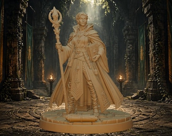 Female Human Wizard Miniature | Fantasy RPG Tabletop Mini | D&D Wizard Figure