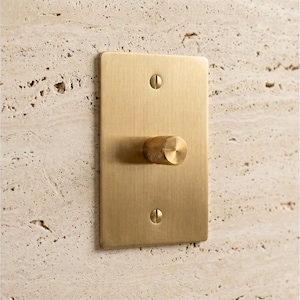 1-Gang Brushed Brass Modern Knurled Rotary Dimmer Light Switch - Single Pole / 3-Way
