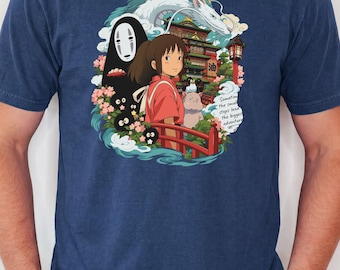 Spirited Away TShirt, Studio Ghibli  Shirt, No Face Dragon Graphic Tee,  Soft Cotton Poly Blend Unisex Apparel,  Anime Fan Gift