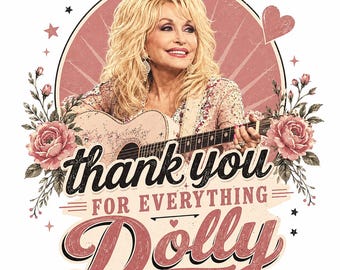 Camiseta para fans de la música country de Dolly Parton, Camiseta "Gracias por todo, Dolly" (Algodón)