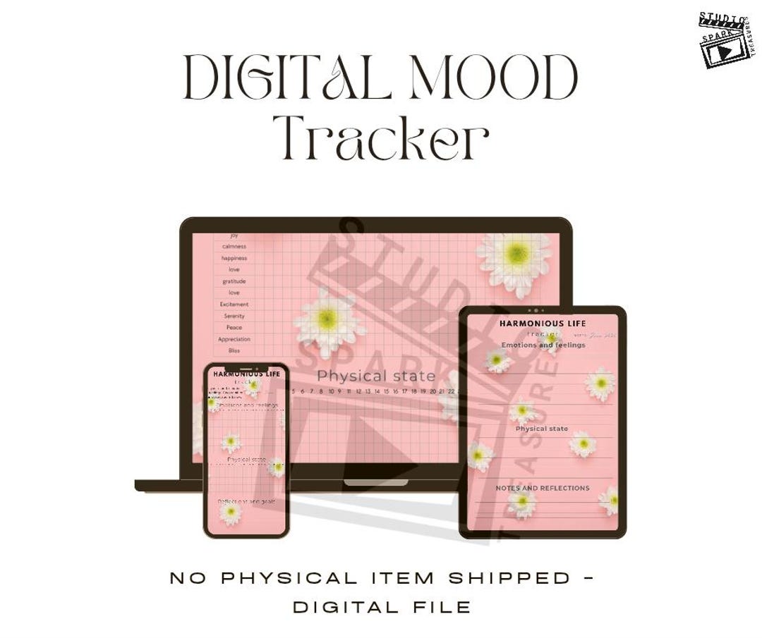 Digital Mood Tracker Printable, Daily Emotion Journal, A4 & US Letter ...