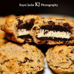 12 BIG Keto Chocolate Sandwich Cookies Covered in Chocolate Chip Cookie Dough (Walnuts) (Keto, Low Carb, No Sugar, Gluten and Grain Free)