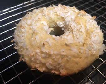 12 Keto Vanilla Coconut Doughnuts Donuts with Coconut Crunch Topping  ( Keto, Low Carb, Sugar Free, Gluten Free, Grain Free)