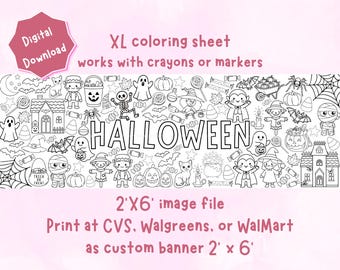 Halloween - XL coloring page - digital download