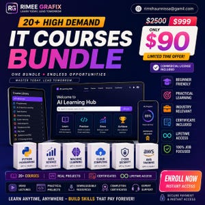 Bundel IT-cursussen | Python AI Data Science Cyberbeveiliging AWS Cloud Computing cursussen | Digitale download van technische vaardigheden
