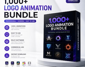 1,000+ Logo Animation Bundle | Professional Motion Graphics Pack (Digital Download)