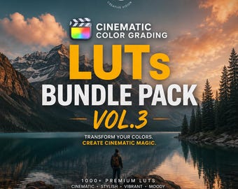 Cinematic LUTs Bundle Vol 3 | Color Grading LUTs | Video Editing Presets | Film LUTs | Creator Color Pack