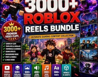 3000+ Roblox Reels Bundle, Gaming Video Clips, Social Media Content (Digital Download)