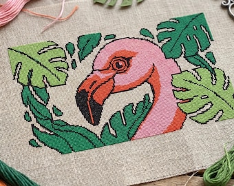 Flamingo Cross Stitch Pattern: Beginner Friendly PDF (Pattern Keeper Compatible)