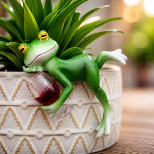 Funny Resin Frog Plant Pot Hanger | Hand-Painted Garden Decoration Ornament