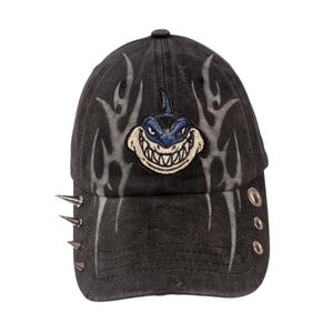 Street Shark Patch Custom-keps, svart spikad keps, handgjord