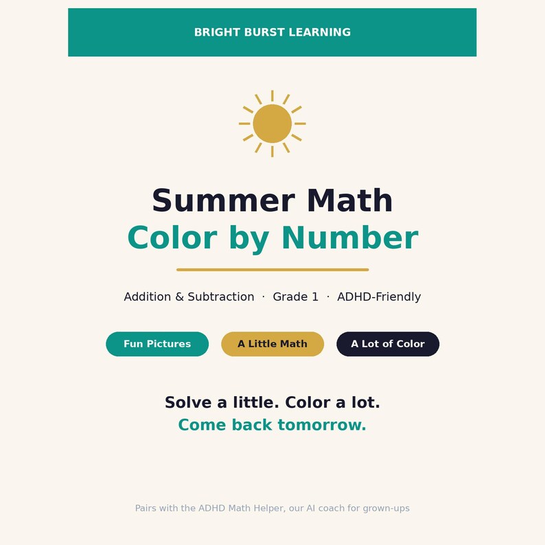 Summer Color by Number Math PDF | 1st Grade Kindergarten | Addition ...