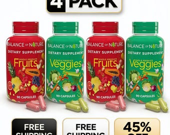Balance of Nature Whole Produce Capsules – Immune Support, Gut Health Dietary Supplement