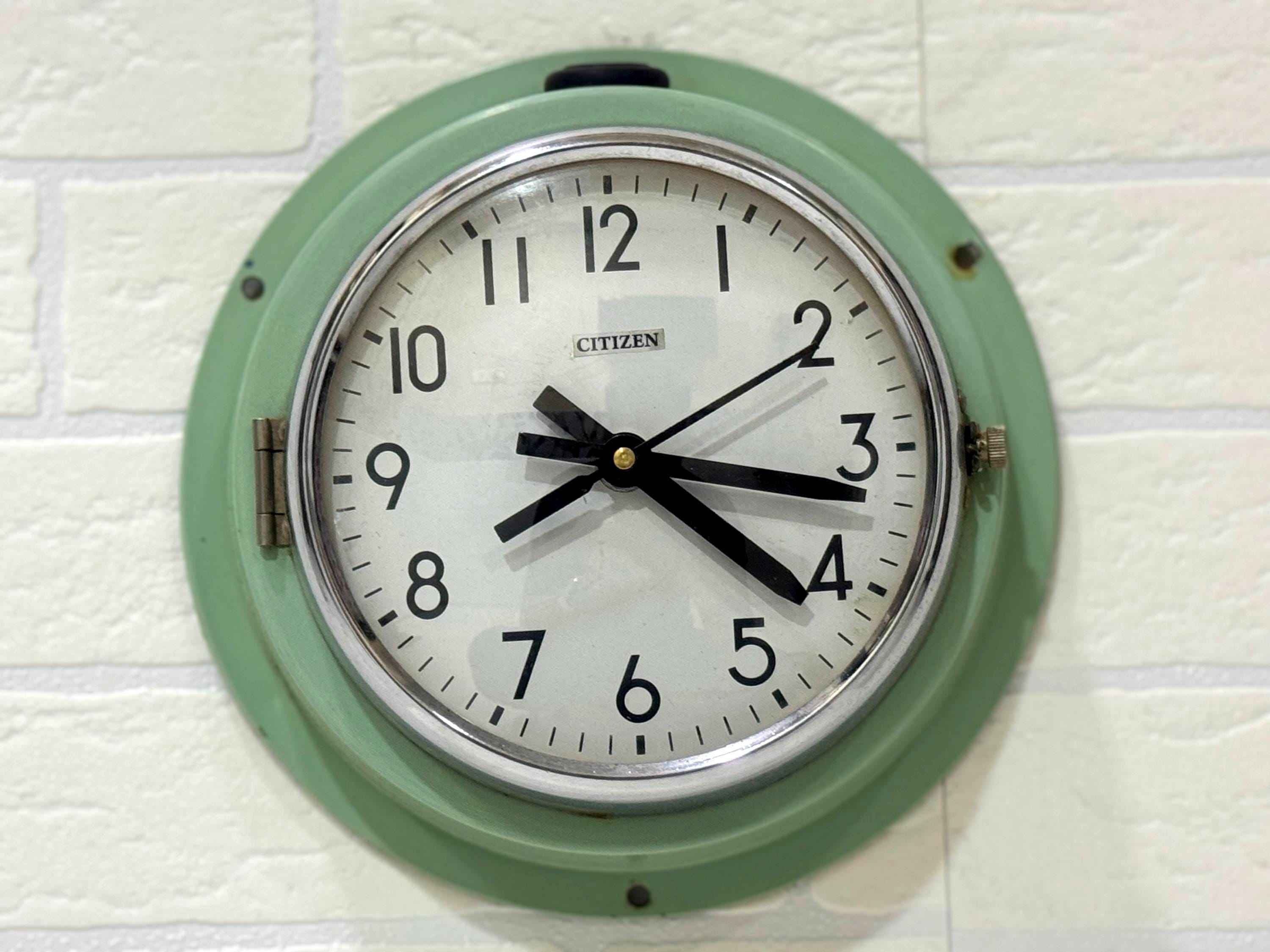 Mint Green Vintage Table Clock Citizen | Retro Desk Clock
