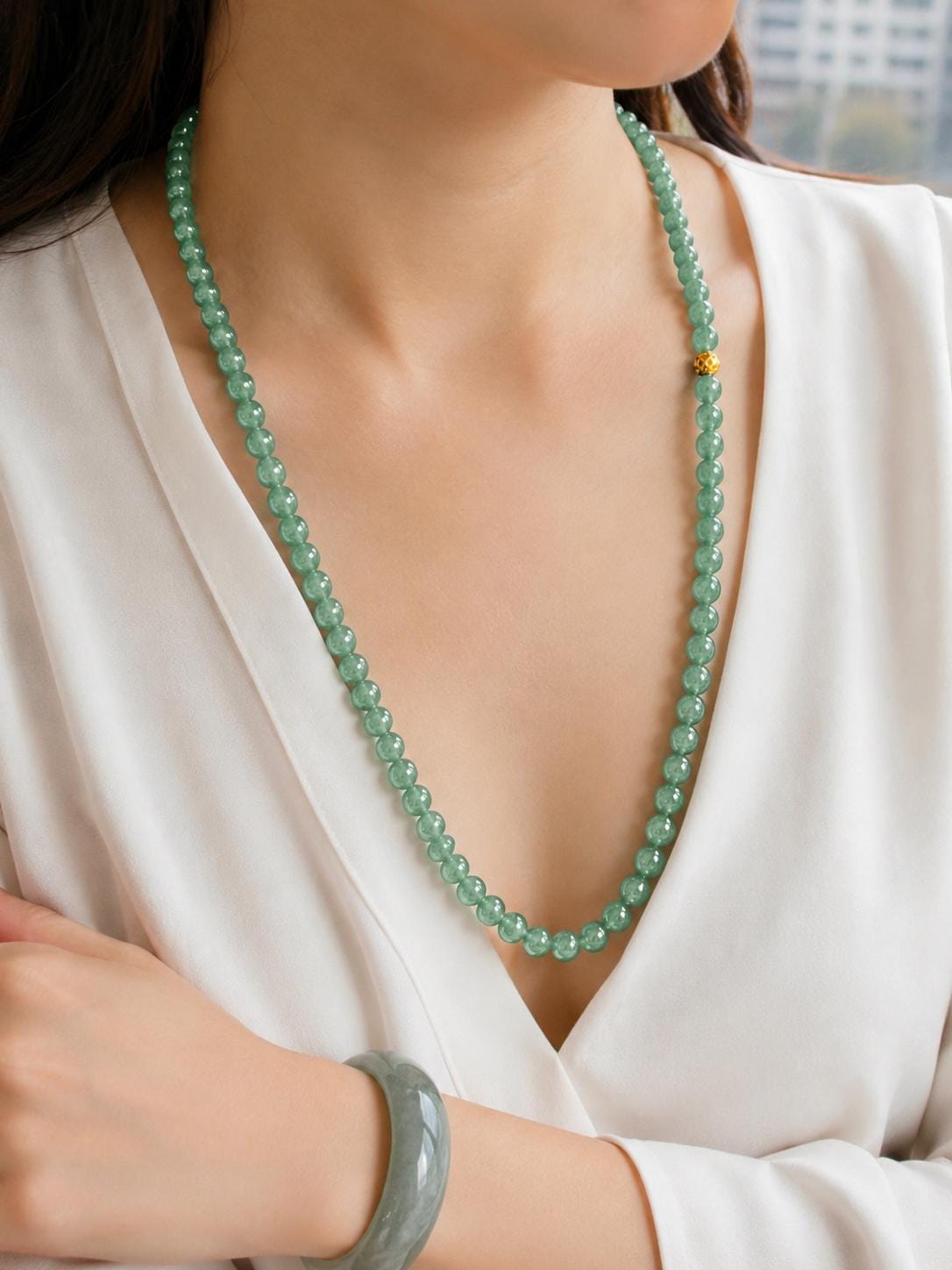 Long Jade Necklace - Etsy