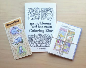 Snail Mail, Stickers, & Coloring Zine Bundle - Save over 10%!