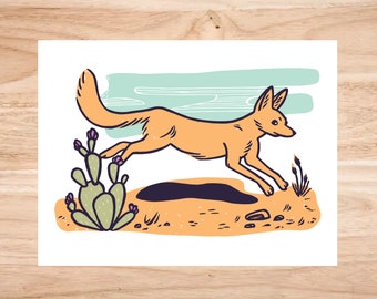 Desert Kit Fox - 6x8" Mini Art Print