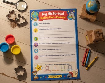 The History Log Book Printable Activity Sheets for Students, Homeschool Workbook, Educational Learning Pages, Digital Download