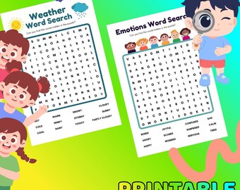 Sopa de letras infantil imprimible / Hoja de actividades educativas con rompecabezas / Juegos mentales para niños en PDF / Descarga para el aprendizaje en el aula