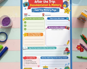 Field Trip Planning Sheet Printable, Homeschool Field Trip Checklist, Educational Activity Worksheets, Learning Journal, Digital Download