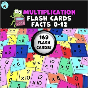 Easy Multiplication Flashcards Printable Homeschool Math Fact Fluency 0-12 Fun Drill Math Center Set Teacher Resources