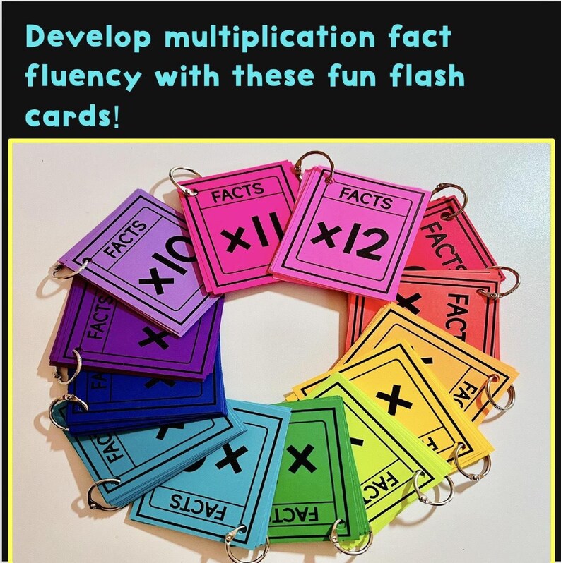 Easy Multiplication Flashcards Printable Homeschool Math Fact Fluency 0 ...