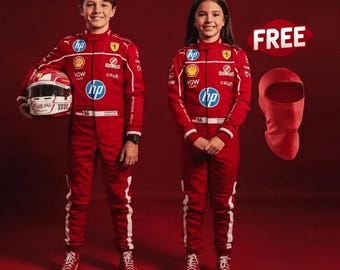 Kids Go Kart Racing Suit, Custom Sublimation Print, Personalized Name/Number/Flag/Sponsors, Includes Gloves