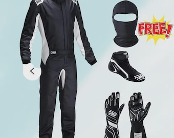 Custom kartracepak digitaal bedrukt niveau 2: volledige set (inclusief handschoenen, schoenen en gratis bivakmuts), gepersonaliseerde naam/nummer/vlag/sponsors