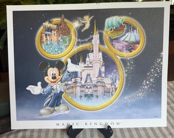 Walt Disney Resort 4er Pack Sammlerset von Lithographien mit COA
