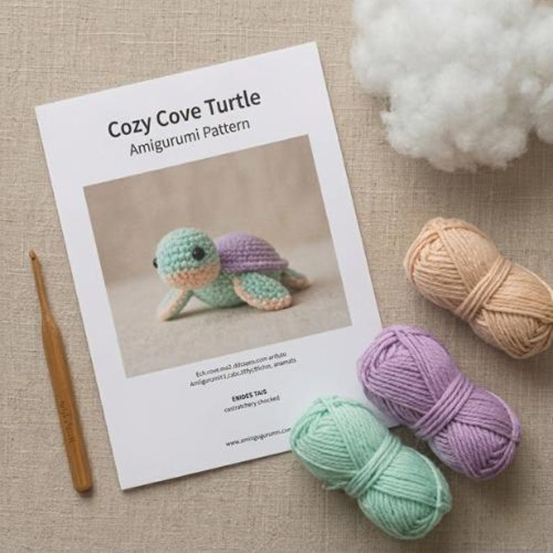 Beginner Crochet Turtle Pattern PDF – Amigurumi Sea Turtle Plush ...