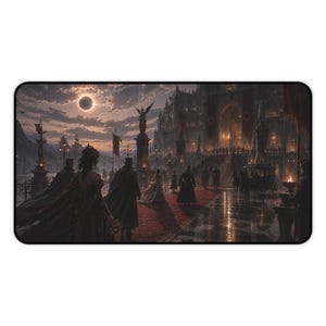 La Bola del Eclipse: Alfombrilla de escritorio/ratonera y tapete de juego para TCG/MTG con temática cinematográfica de fantasía.