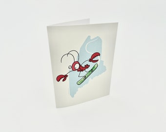 Maine Lobster Snowboarding Cards