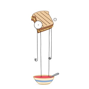 Tall Grilled Cheese Escapes Tomato soup